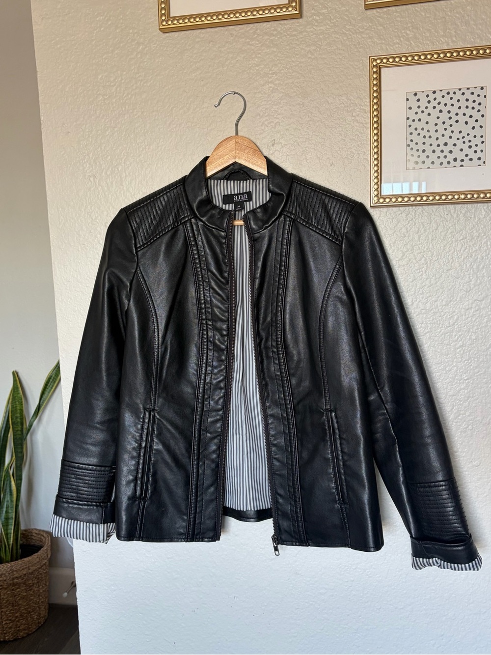 Black Faux Leather Moto Jacket